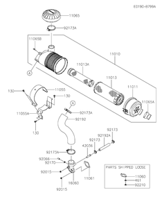 Fx730v-Cs28 Air Filter And Muffler Diagram and Parts List for FX730V-CS28  Cub Cadet Lawn Tractor